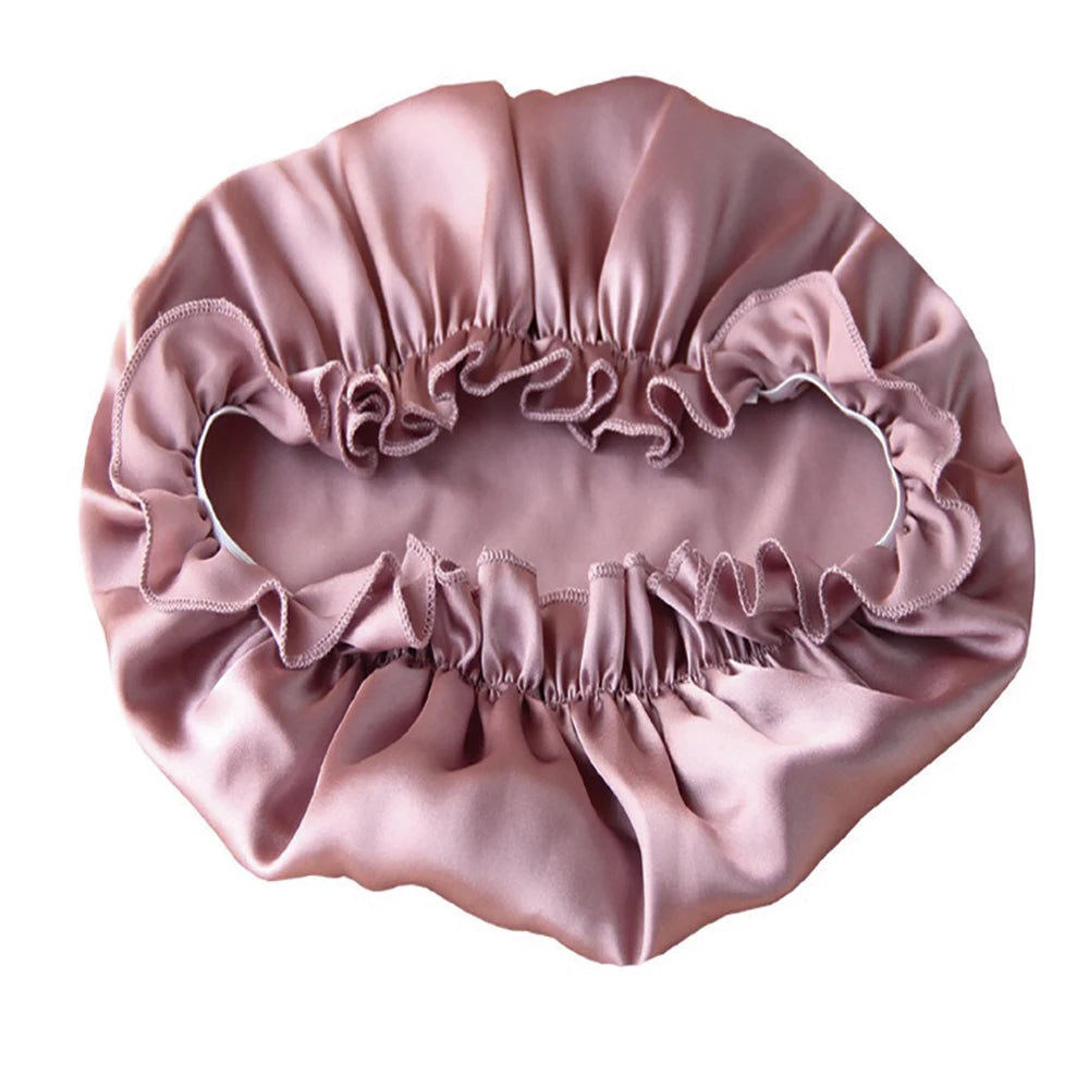 100% Pure Mulberry Silk Night Sleeping Cap Bonnet Hats for Women Hair Wrap Adjustable with Elastics Band Headwrap 16 Momme