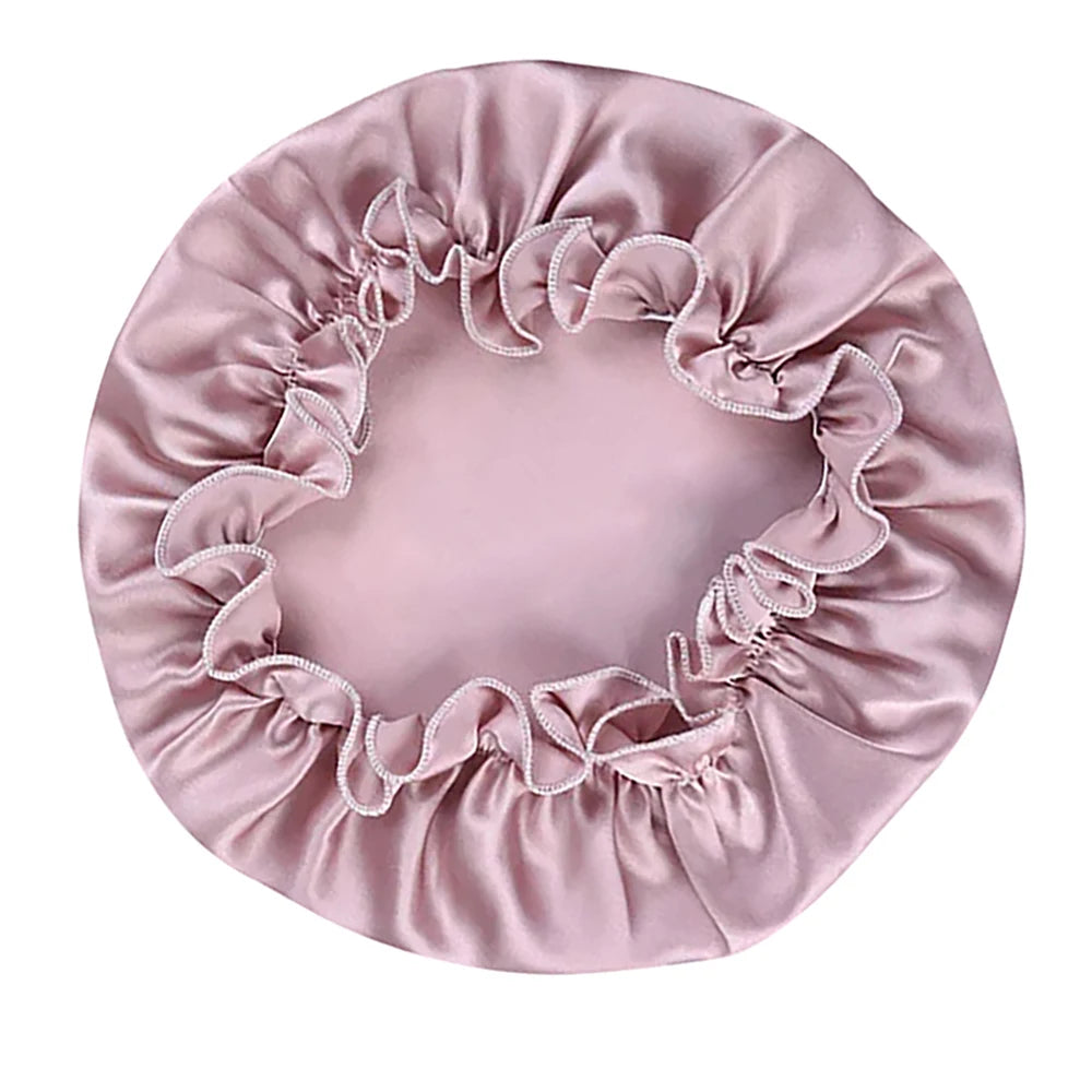 100% Pure Mulberry Silk Night Sleeping Cap Bonnet Hats for Women Hair Wrap Adjustable with Elastics Band Headwrap 16 Momme